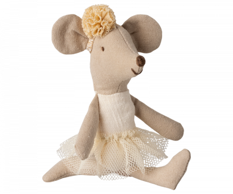 Jucărie textilă, Ballerina mouse, Little sister - Off white, Maileg [2]