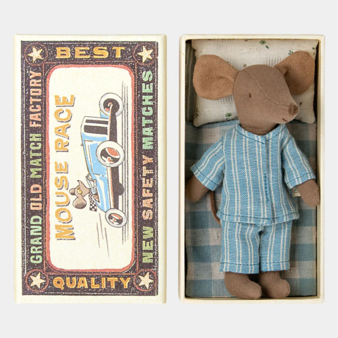 Maileg - Jucarie textila, Big brother mouse in matchbox, Maileg