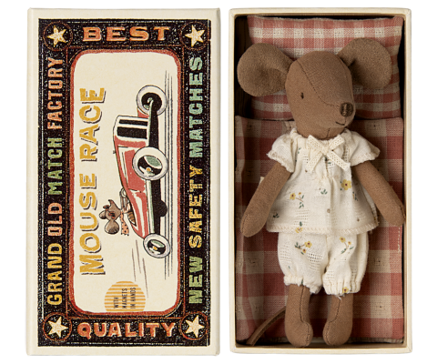 Produse - Jucarie textila, Big sister mouse in matchbox, Maileg