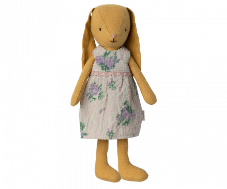 Produse - Jucărie textilă,Bunny size 1. Rochie- galben prăfuit