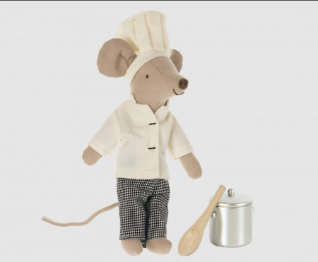 Produse - Jucarie textila - Chef mouse w. soup pot and spoon