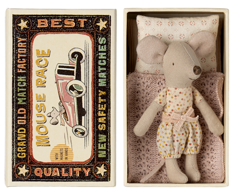 Produse - Jucărie textila, Little Sister, Mouse in Matchbox, Maileg