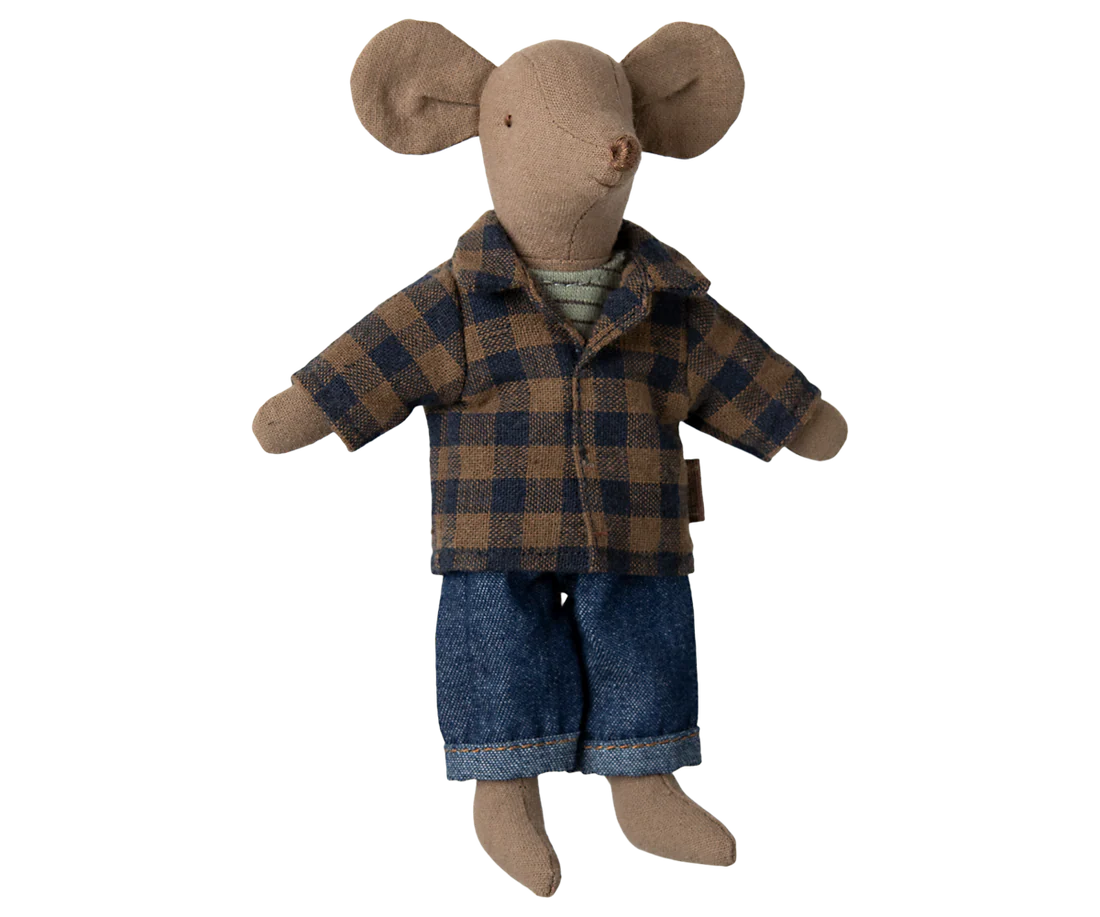 Jucarii educative - JUCARIE TEXTILA MAILEG - Tată șoarece - Maro deschis