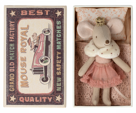 Produse - Jucărie textilă, Princess mouse, Little sister in matchbox  - Maileg