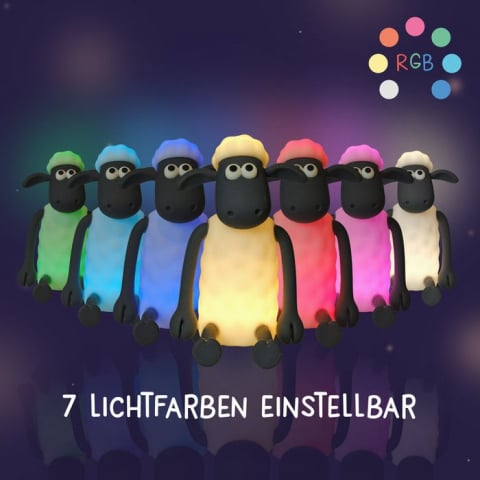 Lampa MegaLight LED „Shaun the Sheep” care funcționează cu baterii, RGB reglabil + funcție de cronometru [2]