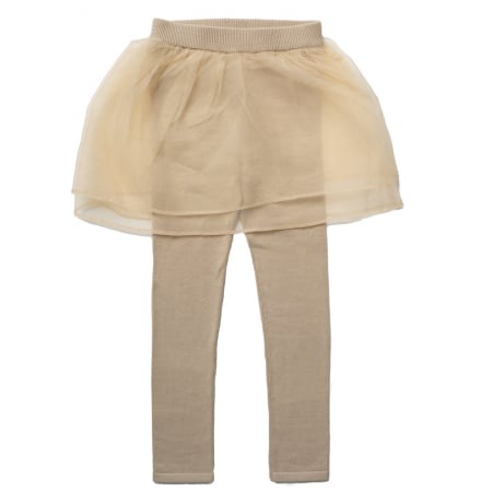 HANEVILD - Leggings Karla cu tutu, bumbac organic, cream, Hanevild