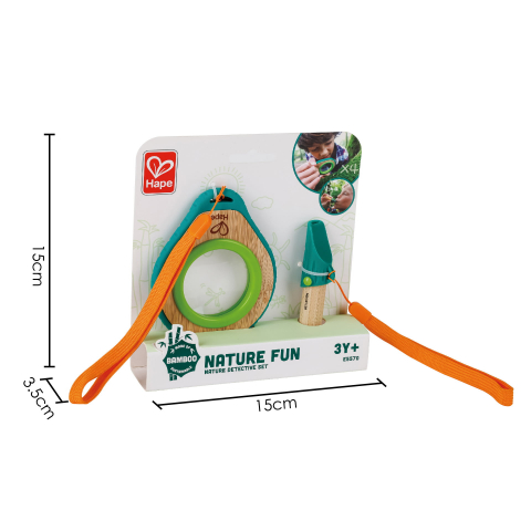 Jucarii Hape - Lupa si fluier din bambus, set de jucarie pentru copii HAPE