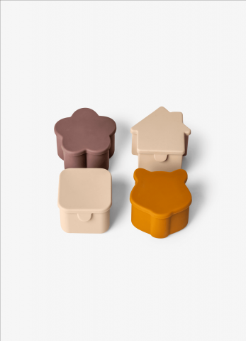 Tacâmuri - Organizatoare pentru caserola de prânz - Set de 4 bucati - Beige/Caramel/Plum