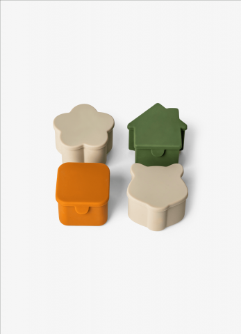 Tacâmuri - Organizatoare pentru caserola de prânz - Set de 4 bucati - Caramel/Verde/Gri