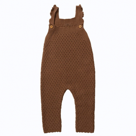 Pantaloni & Colanti - Pantaloni Alma, bumbac organic, maro, Hanevild