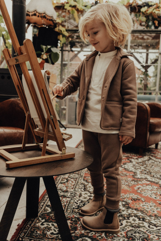 Baje - Pantaloni Kew, bumbac organic, Taupe, Baje
