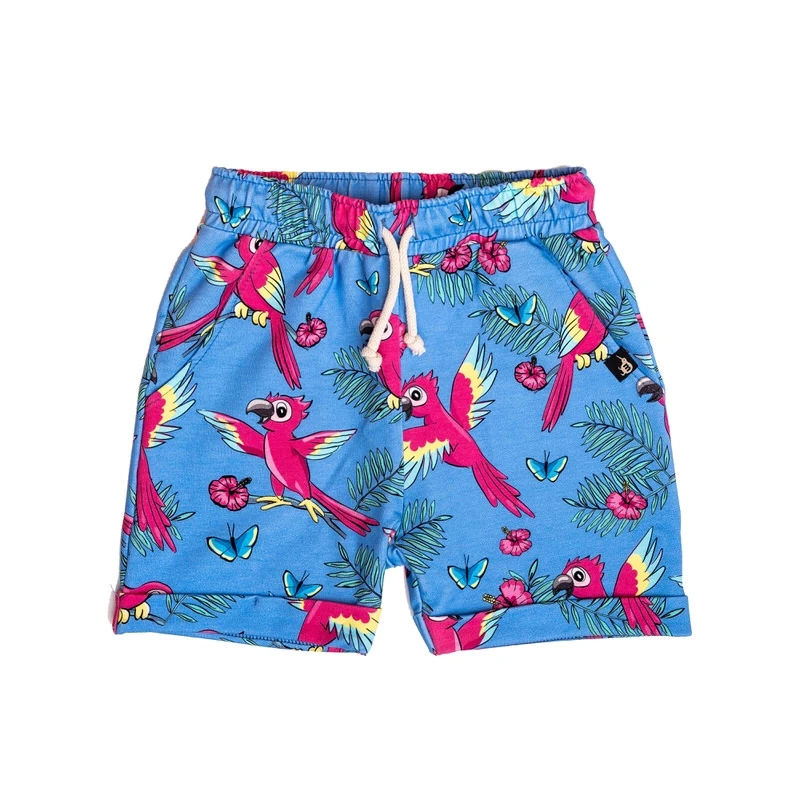 Mullido - Pantaloni scurți, bumbac organic, Blue Parrot, Mullido
