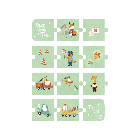 Puzzle pentru copii Vehicule de salvare (4 in 1) si joc storytelling [5]