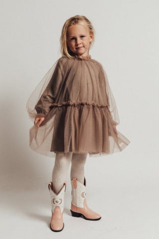 Produse - Rochie Camberly, culoarea taupe, Baje