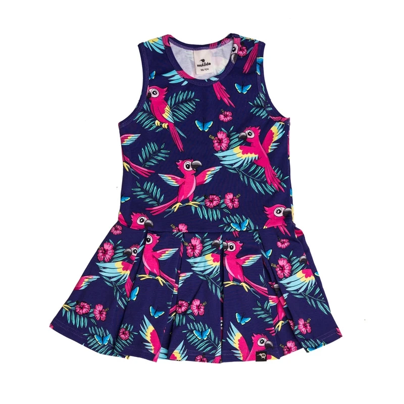 Rochie de vara, bumbac organic, Purple Parrot [1]