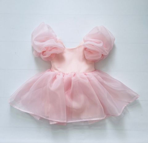 ROCHIE TUTU cu mâneci bufante, V-BACK, Dolly pink [8]