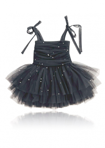 Rochii & Fuste - Rochite tutu din tul, pentru balet, cu perle, neagra