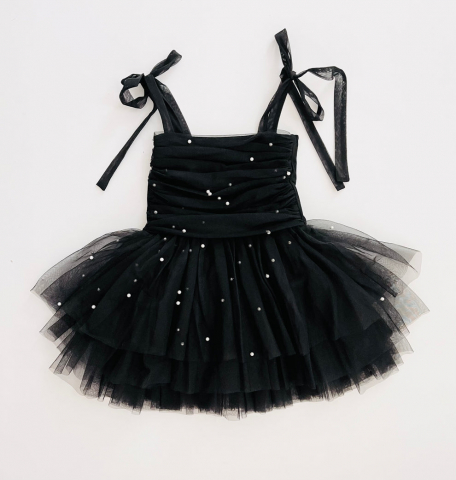 Rochite tutu din tul, pentru balet, cu perle, neagra [2]