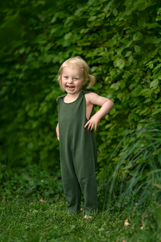 HANEVILD - Salopeta pantaloni Alvin, bumbac organic, verde