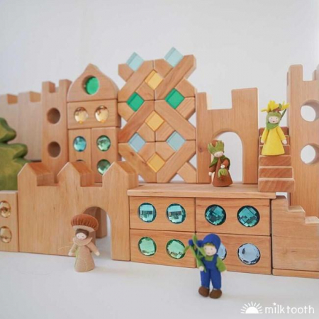 Set 45 piese din lemn cu pietre stralucitoare, Bauspiel [4]