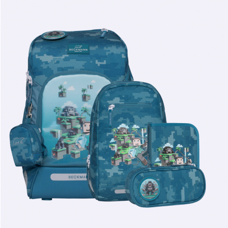 Penare si ghiozdane - Ghiozdan, rucsac ergonomic cu perna de aer, set Active Air FLX 6 piese, Jungle Game