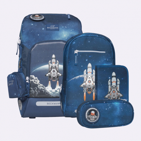 Penare si ghiozdane - Ghiozdan, rucsac ergonomic cu perna de aer, set Active Air FLX 6 piese, Space Mission