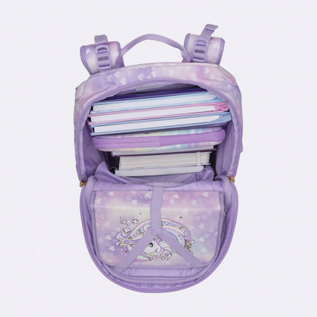 Ghiozdan, rucsac ergonomic cu perna de aer, set Active Air FLX 6 piese, Unicorn Princess Purple [10]