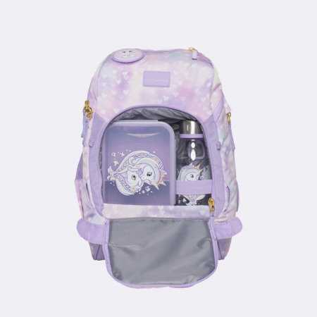 Ghiozdan, rucsac ergonomic cu perna de aer, set Active Air FLX 6 piese, Unicorn Princess Purple [8]