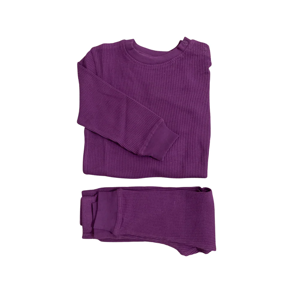 Slugs&Snails - Set bluza & pantalon din bumbac organic gofrat (waffle) - AMETISHT