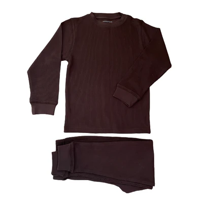 Set bluza & pantalon din bumbac organic gofrat (waffle) - CHOCOLATE [3]