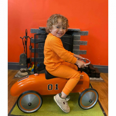 Haine - Set bluza & pantalon din bumbac organic gofrat (waffle) - Orange Peel