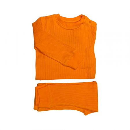 Set bluza & pantalon din bumbac organic gofrat (waffle) - Orange Peel [1]