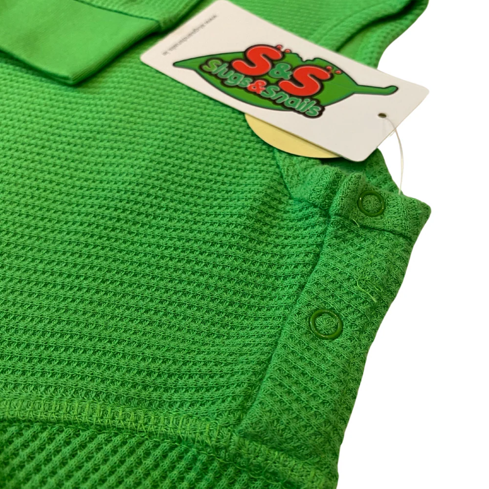 Set bluza & pantalon din bumbac organic gofrat (waffle) -EMERALD GREEN [2]