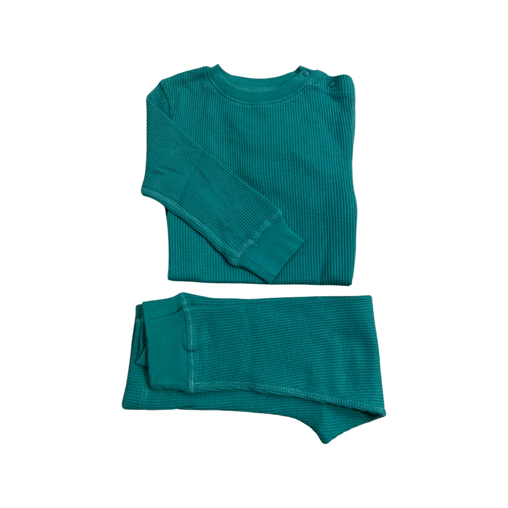 Slugs&Snails - Set bluza & pantalon din bumbac organic gofrat (waffle) - JUNGLE