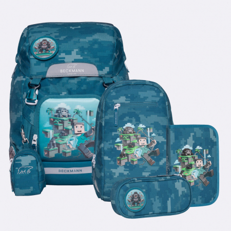 Penare si ghiozdane - Ghiozdan, rucsac ergonomic, set clasic 6 piese, Jungle Game