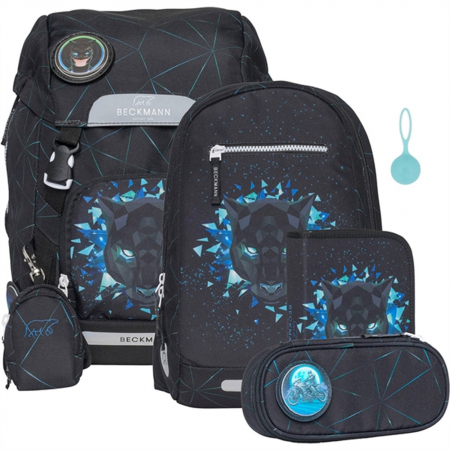 Penare si ghiozdane - Ghiozdan, rucsac ergonomic, set clasic 7 piese, Panther