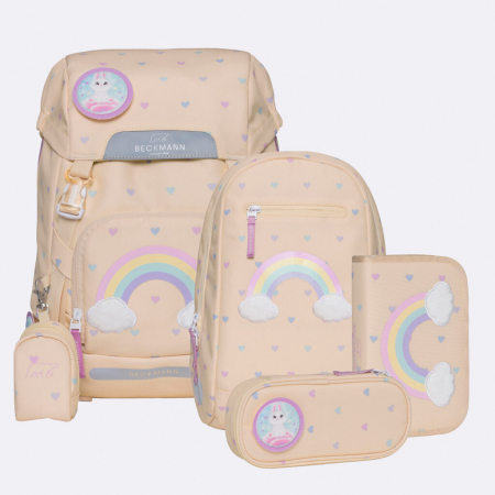 Beckmann - Ghiozdan, rucsac ergonomic, set clasic 6 piese, Yellow Heart