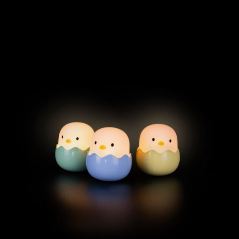 Set de 3 lumini de noapte MegaLight cu LED-uri „BABY EGGY” galben, verde, albastru [2]