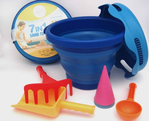 CompacToys - Set de jucarii de nisip 7in1 Sand Toys, albastru, CompacToys