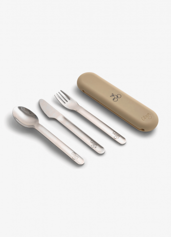 Tacâmuri - Set de tacâmuri din oțel inoxidabil cu husa de silicon - Cherry