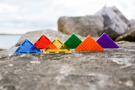 Set magnetic Magbrix 12 piese triunghi drept - compatibil cu caramizi de constructie tip Lego [2]