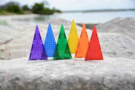 Set magnetic Magbrix 12 piese triunghi isoscel - compatibil cu caramizi de constructie tip Lego [2]