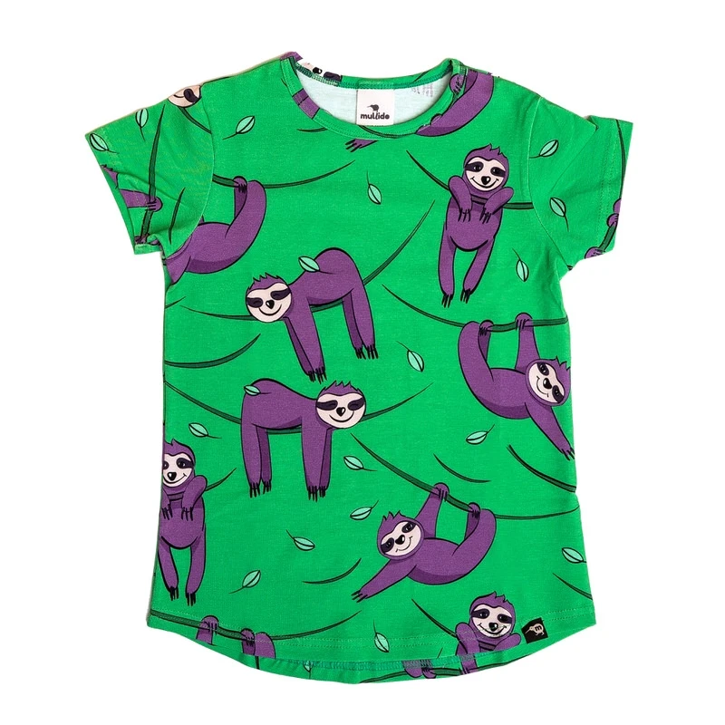 Tricou, bumbac organic, Green Sloth, Mullido [2]