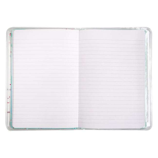 Agenda cartonata A5, Flamingo, dictando, coperta din plastic cu paiete albe si roz [2]