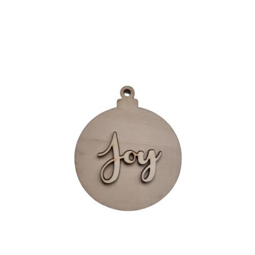 Decoratiune glob din lemn natur "Merry Christmas", 9x9 cm [2]