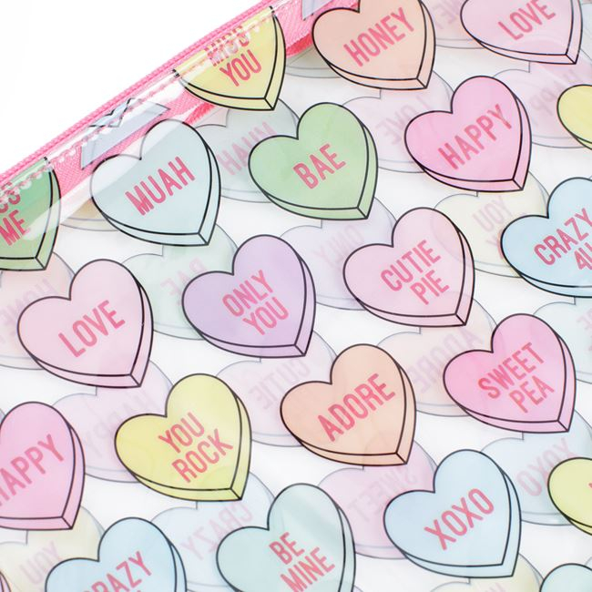 Geanta de Toaleta Inimioare Multicolore Transparente cu Mesaj 20,5x16,5 cm [2]