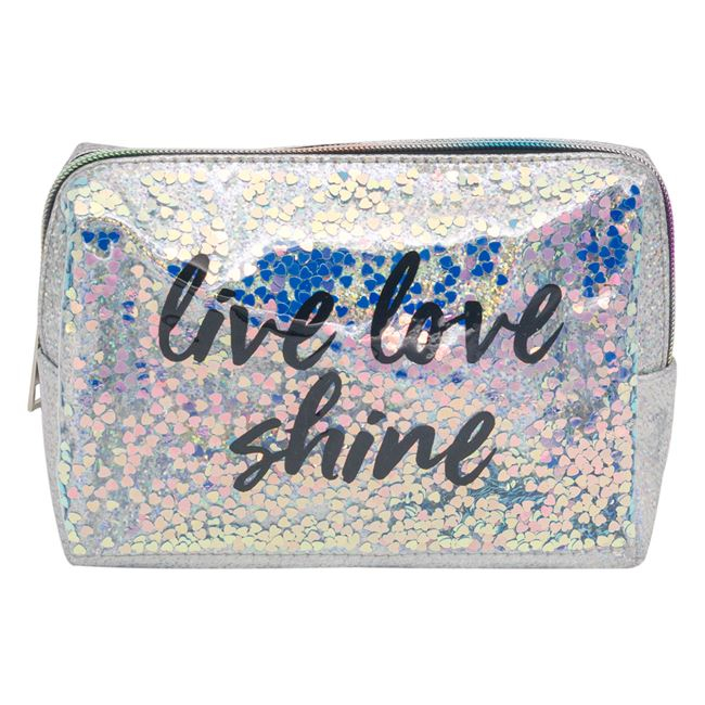 Portfard Silver Shiny Holographic Hearts Confetti 19x5,5x14 cm [2]