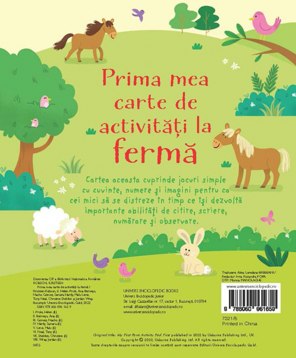 Prima mea carte de activitati la ferma, Usborne Books, 3 ani+ [6]