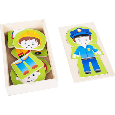 Puzzle din lemn, Meserii baieti, Legler, 12 piese [3]