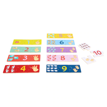 Joc puzzle "Cifre si Numere", Small Foot, Lemn, Multicolor, 30 piese [2]